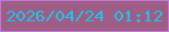 文字の大きさ：3、枠の色：c574e3、背景の色：9f5c85、文字の色：1ec5eb 無料ブログパーツのブログ時計