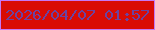 文字の大きさ：2、枠の色：c578f4、背景の色：d90b05、文字の色：6b43a1 無料ブログパーツのブログ時計