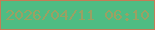文字の大きさ：4、枠の色：c57c56、背景の色：4fbc83、文字の色：9ba063 無料ブログパーツのブログ時計