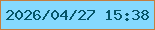 文字の大きさ：3、枠の色：c57d3f、背景の色：85d9fe、文字の色：055568 無料ブログパーツのブログ時計