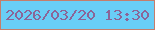 文字の大きさ：4、枠の色：c57d6b、背景の色：69cef6、文字の色：8b6597 無料ブログパーツのブログ時計