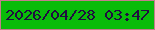 文字の大きさ：2、枠の色：c57d8e、背景の色：09bc0a、文字の色：210e40 無料ブログパーツのブログ時計