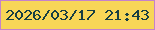 文字の大きさ：4、枠の色：c582ca、背景の色：f8d657、文字の色：173e43 無料ブログパーツのブログ時計