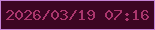 文字の大きさ：5、枠の色：c582d5、背景の色：3d0523、文字の色：ab366d 無料ブログパーツのブログ時計