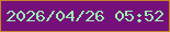 文字の大きさ：3、枠の色：c58527、背景の色：75107b、文字の色：9bf2af 無料ブログパーツのブログ時計