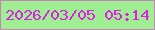 文字の大きさ：5、枠の色：c585ba、背景の色：9fef92、文字の色：df1de9 無料ブログパーツのブログ時計