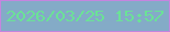 文字の大きさ：3、枠の色：c585df、背景の色：84abc7、文字の色：6be296 無料ブログパーツのブログ時計