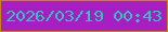 文字の大きさ：5、枠の色：c58904、背景の色：a71fc3、文字の色：33c2bc 無料ブログパーツのブログ時計