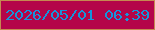 文字の大きさ：4、枠の色：c58951、背景の色：b40549、文字の色：1594dc 無料ブログパーツのブログ時計