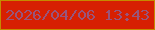 文字の大きさ：2、枠の色：c58b00、背景の色：d72002、文字の色：98557b 無料ブログパーツのブログ時計