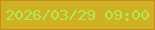 文字の大きさ：1、枠の色：c58b1f、背景の色：d0b123、文字の色：aeec4f 無料ブログパーツのブログ時計