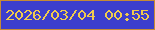 文字の大きさ：4、枠の色：c58b35、背景の色：3c3ecd、文字の色：f0cb4d 無料ブログパーツのブログ時計