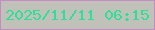 文字の大きさ：3、枠の色：c58cc4、背景の色：c0c1b8、文字の色：2fdf95 無料ブログパーツのブログ時計