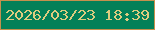 文字の大きさ：5、枠の色：c5904d、背景の色：038058、文字の色：ddcc7f 無料ブログパーツのブログ時計
