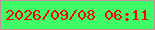 文字の大きさ：4、枠の色：c59097、背景の色：3efb66、文字の色：fd040c 無料ブログパーツのブログ時計