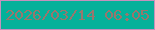 文字の大きさ：1、枠の色：c591bd、背景の色：05b19a、文字の色：99766d 無料ブログパーツのブログ時計