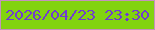 文字の大きさ：2、枠の色：c592bd、背景の色：82d30f、文字の色：713ccf 無料ブログパーツのブログ時計