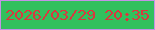 文字の大きさ：5、枠の色：c592e6、背景の色：32c05d、文字の色：d9383f 無料ブログパーツのブログ時計