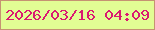 文字の大きさ：5、枠の色：c59372、背景の色：e2fd94、文字の色：da1971 無料ブログパーツのブログ時計