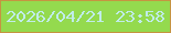 文字の大きさ：1、枠の色：c59441、背景の色：94da4e、文字の色：c0ecea 無料ブログパーツのブログ時計