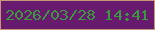 文字の大きさ：5、枠の色：c59677、背景の色：671a6e、文字の色：3c9740 無料ブログパーツのブログ時計