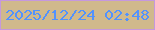 文字の大きさ：1、枠の色：c598de、背景の色：d0b98c、文字の色：5292fd 無料ブログパーツのブログ時計