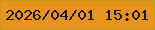 文字の大きさ：5、枠の色：c59919、背景の色：e6941e、文字の色：20173d 無料ブログパーツのブログ時計