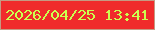 文字の大きさ：2、枠の色：c59a83、背景の色：f02b2b、文字の色：cbff4f 無料ブログパーツのブログ時計