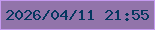 文字の大きさ：1、枠の色：c59af0、背景の色：9274aa、文字の色：03375f 無料ブログパーツのブログ時計