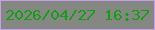 文字の大きさ：5、枠の色：c59fea、背景の色：848782、文字の色：169c17 無料ブログパーツのブログ時計