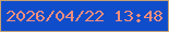 文字の大きさ：4、枠の色：c5a171、背景の色：104dca、文字の色：f08e7f 無料ブログパーツのブログ時計