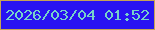 文字の大きさ：4、枠の色：c5a356、背景の色：2813f2、文字の色：77d2ca 無料ブログパーツのブログ時計