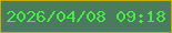文字の大きさ：3、枠の色：c5ab00、背景の色：4c7a5f、文字の色：46ec41 無料ブログパーツのブログ時計