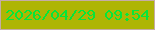 文字の大きさ：1、枠の色：c5aca6、背景の色：aeb504、文字の色：05e63a 無料ブログパーツのブログ時計