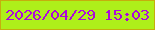 文字の大きさ：4、枠の色：c5ae0d、背景の色：aeef1a、文字の色：ad09db 無料ブログパーツのブログ時計