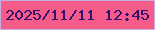 文字の大きさ：2、枠の色：c5aee2、背景の色：f55c89、文字の色：33116e 無料ブログパーツのブログ時計