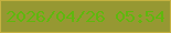 文字の大きさ：1、枠の色：c5b141、背景の色：969832、文字の色：5fb80d 無料ブログパーツのブログ時計