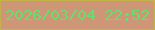 文字の大きさ：5、枠の色：c5b149、背景の色：cc9677、文字の色：66df6b 無料ブログパーツのブログ時計