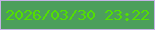 文字の大きさ：5、枠の色：c5b3e6、背景の色：4c9f5b、文字の色：52df02 無料ブログパーツのブログ時計