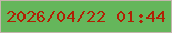 文字の大きさ：1、枠の色：c5b5ae、背景の色：65b65b、文字の色：b12105 無料ブログパーツのブログ時計