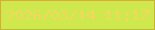 文字の大きさ：3、枠の色：c5b734、背景の色：cee84e、文字の色：f1d85f 無料ブログパーツのブログ時計