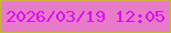 文字の大きさ：3、枠の色：c5b837、背景の色：e87bc9、文字の色：d70fe9 無料ブログパーツのブログ時計