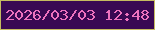文字の大きさ：1、枠の色：c5ba60、背景の色：390853、文字の色：ee72bf 無料ブログパーツのブログ時計