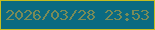 文字の大きさ：3、枠の色：c5bd21、背景の色：0b6a81、文字の色：798b58 無料ブログパーツのブログ時計