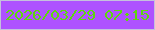 文字の大きさ：4、枠の色：c5c0dd、背景の色：ae52ff、文字の色：5dd80c 無料ブログパーツのブログ時計
