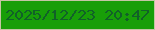 文字の大きさ：1、枠の色：c5c5a4、背景の色：189e08、文字の色：116128 無料ブログパーツのブログ時計
