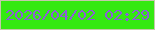 文字の大きさ：2、枠の色：c5c8ac、背景の色：34e912、文字の色：8c5ed7 無料ブログパーツのブログ時計
