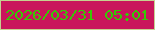 文字の大きさ：2、枠の色：c5d190、背景の色：c9155c、文字の色：36c904 無料ブログパーツのブログ時計