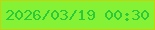 文字の大きさ：4、枠の色：c5d20e、背景の色：85f235、文字の色：2bca39 無料ブログパーツのブログ時計