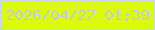 文字の大きさ：1、枠の色：c5d7f4、背景の色：dbfa0a、文字の色：c5cce0 無料ブログパーツのブログ時計